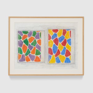 Jasper Johns, Two Paintings, 2006. Pastel and graphite pencil on paper, 22 ⅞ × 31 ⅛ inches (57.9 × 79.1 cm) © 2020 Jasper Johns/Licensed by VAGA at Artists Rights Society (ARS), New York