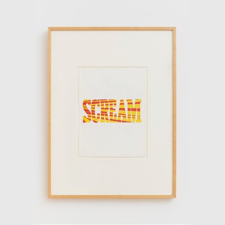 Ed Ruscha, Red Yellow Scream, 1964 Tempera and pencil on paper, 14 ⅜ × 10 ¾ inches (36.5 × 27.3 cm)© Ed Ruscha