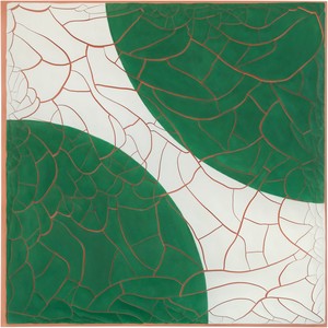 Adriana Varejão, Green Disks, 2020. Oil and plaster on canvas, 70 ⅞ × 70 ⅞ inches (180 × 180 cm) © Adriana Varejão. Photo: Vicente de Mello