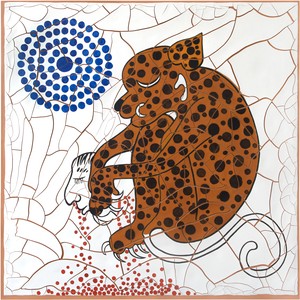 Adriana Varejão, Jaguar, 2020. Oil and plaster on canvas, 70 ⅞ × 70 ⅞ inches (180 × 180 cm) © Adriana Varejão. Photo: Vicente de Mello