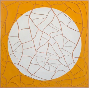 Adriana Varejão, Circulo Blanco y Amarillo (Circle on Yellow), 2020. Oil and plaster on canvas, 70 ⅞ × 70 ⅞ inches (180 × 180 cm) © Adriana Varejão. Photo: Vicente de Mello