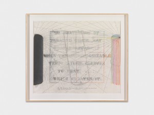 Arakawa, Sketches for “An Anatomy of the Signified or If...” (Part 1 and 2), 1974. Acrylic, graphite, and pastel on cardboard and paper, 40 × 47 inches (101.6 × 119.4 cm) © 2021 Estate of Madeline Gins. Reproduced with permission of the Estate of Madeline Gins. Photo: Annik Wetter