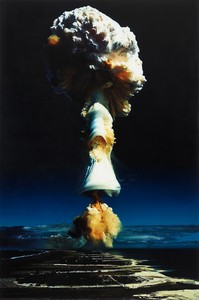 Damien Hirst, French Nuclear Test, Licorne, 2010. Oil on canvas, 144 × 96 inches (365.8 × 243.8 cm) © Damien Hirst and Science Ltd. All rights reserved, DACS 2021. Photo: Prudence Cuming Associates