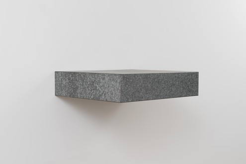 Donald Judd, untitled, 1965 Galvanized iron, 6 × 27 × 24 inches (15.2 × 68.6 × 61 cm)© 2021 Judd Foundation/Artists Rights Society (ARS), New York. Photo: Rob McKeever
