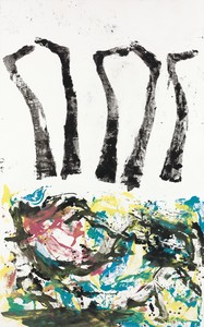 Georg Baselitz, Ata lajn, 2020. Oil on canvas, 120 ⅛ × 74 ⅞ inches (305 × 190 cm) © Georg Baselitz 2020. Photo: Jochen Littkemann
