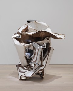 John Chamberlain, Diamond Lee, 1969. Painted and chrome-plated steel, 59 × 57 × 45 inches (149.9 × 144.8 × 114.3 cm) © 2021 Fairweather &amp; Fairweather LTD/Artists Rights Society (ARS), New York. Photo: Rob McKeever