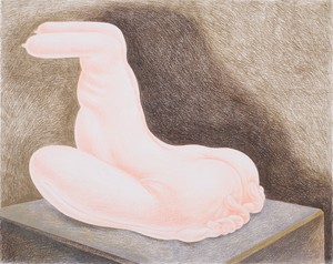 Louise Bonnet, Kneeling Sphinx 1, 2021. Colored pencil on paper, 19 × 24 inches (48.3 × 61 cm) © Louise Bonnet. Photo: Jeff McLane
