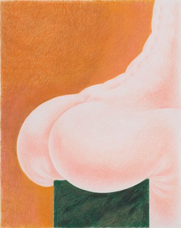 Louise Bonnet, Seated Green Marble, 2021 Colored pencil on paper, 24 × 19 inches (61 × 48.3 cm)© Louise Bonnet. Photo: Jeff McLane