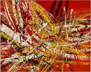 Mark Grotjahn, Untitled (Capri 53.77), 2020. Oil on cardboard mounted on linen, 50 × 63 inches (127 × 160 cm) © Mark Grotjahn. Photo: Douglas M. Parker Studio
