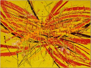 Mark Grotjahn, Untitled (Capri 53.63), 2020. Oil on cardboard mounted on linen, 66 ¼ × 88 ¼ inches (168.3 × 224.2 cm) © Mark Grotjahn. Photo: Ruben Diaz
