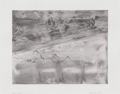 Mark Tansey, Chris Cross, 2021 Graphite and graphite mixed with water on paper, 11 × 14 inches (27.9 × 35.6 cm)© Mark Tansey. Photo: Rob McKeever