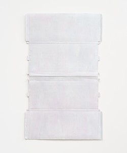 Rachel Whiteread, Untitled (Pink Relief), 2020–21. Hand-painted bronze, in 2 parts, overall: 41 ⅜ × 25 ⅜ inches (105 × 64.5 cm) © Rachel Whiteread. Photo: Prudence Cuming Associates
