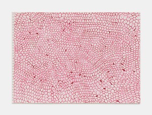 Rachel Whiteread, Blood Red and Pink (March–Sept), 2020. Ink on watercolor paper, 11 ¾ × 16 ⅝ inches (29.7 × 42 cm) © Rachel Whiteread. Photo: Prudence Cuming Associates