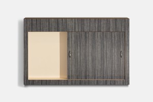 Richard Artschwager, Sliding Door, 1964. Formica on wood with metal handles, 41 ⅝ × 66 ⅛ × 6 ⅛ inches (105.7 × 168 × 15.6 cm) © 2021 The Estate of Richard Artschwager/Artists Rights Society (ARS), New York. Photo: Roland Schmidt