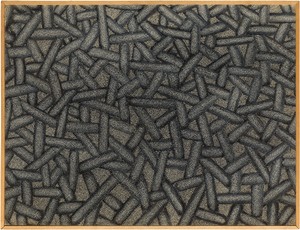 Richard Artschwager, Weaving, 1969. Acrylic on Celotex, in wood artist’s frame, 23 ¼ × 30 ⅜ × 1 ⅝ inches (59.1 × 77 × 4 cm) © 2021 The Estate of Richard Artschwager/Artists Rights Society (ARS), New York