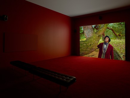 Installation view with Isaac Julien, Lessons of the Hour (2019) Artwork © Isaac Julien. Photo: Prudence Cuming Associates