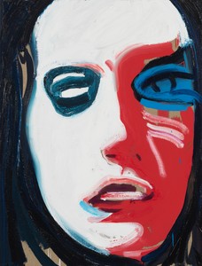 Spencer Sweeney, Woman with Blue Eye, 2021. Oil and charcoal on linen, 40 × 30 ½ inches (101.6 × 77.5 cm) © Spencer Sweeney. Photo: Rob McKeever