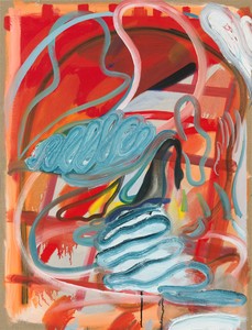 Spencer Sweeney, Elemental with Swan, 2021. Oil, distemper, and acrylic on linen, 40 × 30 ½ inches (101.6 × 77.5 cm) © Spencer Sweeney. Photo: Rob McKeever