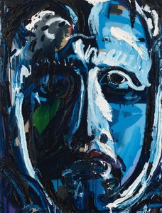 Spencer Sweeney, Blue Head in Shadow, 2020. Oil on linen, 40 × 30 ½ inches (101.6 × 77.5 cm) © Spencer Sweeney. Photo: Rob McKeever