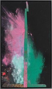 Sterling Ruby, WIDW. BRAGGING TO THE STARS., 2020. Acrylic, oil, and cardboard on canvas, 52 ½ × 30 inches (133.4 × 76.2 cm) © Sterling Ruby. Photo: Robert Wedemeyer