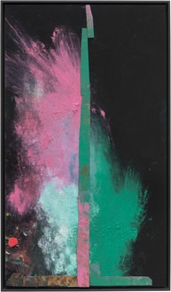 Sterling Ruby, WIDW. BRAGGING TO THE STARS., 2020 Acrylic, oil, and cardboard on canvas, 52 ½ × 30 inches (133.4 × 76.2 cm)© Sterling Ruby. Photo: Robert Wedemeyer