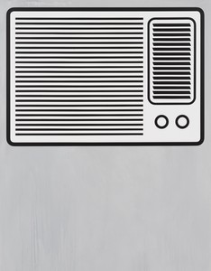 Adam McEwen, Air Conditioner, 2022. Acrylic on canvas, 80 × 62 inches (203.2 × 157.5 cm) © Adam McEwen. Photo: Rob McKeever