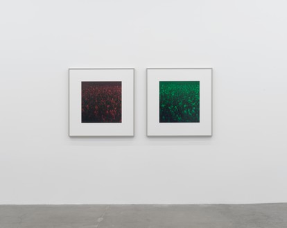 Installation view with Andreas Gursky, Connect I &amp; II (2018) Artwork © Andreas Gursky/Artists Rights Society (ARS), New York. Photo: Rob McKeever
