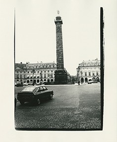 Andy Warhol, Place Vendôme, Paris, c. 1981. Gelatin silver print, 10 × 8 inches (25.4 × 20.3 cm) © The Andy Warhol Foundation for the Visual Arts, Inc./Licensed by ADAGP, Paris, 2022