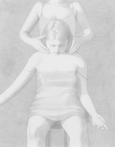 Anna Weyant, Drawing for Emma, 2022. Pencil on paper, 10 ¼ × 8 ⅛ inches (25.9 × 20.6 cm) © Anna Weyant. Photo: Rob McKeever