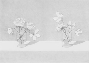 Anna Weyant, Drawing for It Must Have Been Love, 2022. Pencil on paper, 10 × 14 inches (25.2 × 35.4 cm) © Anna Weyant. Photo: Rob McKeever