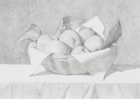 Anna Weyant, Drawing for Peaches, 2021 Pencil on paper, 6 ½ × 9 inches (16.5 × 22.9 cm)© Anna Weyant. Photo: Rob McKeever