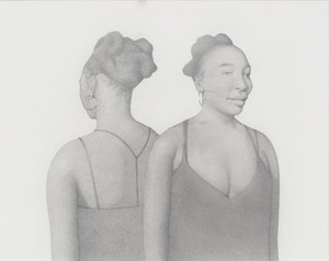 Anna Weyant, Drawing for Venus, 2022. Pencil on paper, 11 × 15 inches (27.9 × 38.1 cm) © Anna Weyant. Photo: Rob McKeever