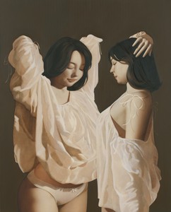 Anna Weyant, Eileen, 2022. Oil on canvas, 60 ⅛ × 48 ¼ inches (152.7 × 122.6 cm) © Anna Weyant. Photo: Rob McKeever