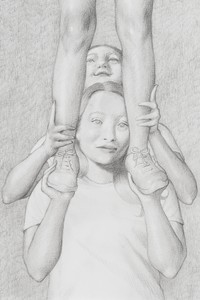 Anna Weyant, Drawing for Cheerleaders, 2021. Pencil on paper, 9 × 6 ⅛ inches (22.9 × 15.4 cm) © Anna Weyant. Photo: Rob McKeever