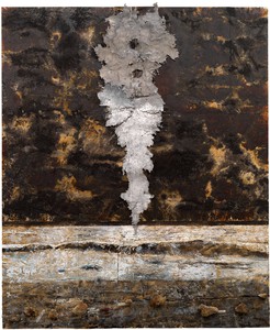 Anselm Kiefer, Wolkensäule (Column of Clouds), 2009–21. Emulsion, oil, acrylic, shellac, metal, straw, rock, and moss on canvas, 27 feet 6 ¾ inches × 21 feet 9 ⅞ inches (8.4 × 6.7 m) © Anselm Kiefer. Photo: Georges Poncet