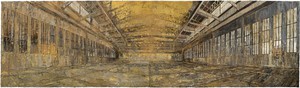 Anselm Kiefer, Danaë, 2016–21. Emulsion, acrylic, oil, shellac, gold leaf, coal, metal, and wires on canvas, 12 feet 5 ⅝ inches × 43 feet 7 ⅝ inches (3.8 × 13.3 m) © Anselm Kiefer. Photo: Georges Poncet