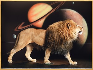 Awol Erizku, Lion (Body) I, 2022. Duratrans on lightbox, 50 ⅞ × 67 ¼ × 3 ¾ inches (129.2 × 170.7 × 9.5 cm), edition of 3 + 2 AP © Awol Erizku. Photo: Rob McKeever