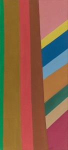 Jack Bush, Brown Pole, 1967. Acrylic on canvas, 57 ⅞ × 26 ⅝ inches (147 × 67.6 cm) © 2021 Artists Rights Society (ARS), New York/SOCAN, Montreal. Photo: Prudence Cuming Associates Ltd