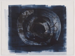 Cristina Iglesias, Hondalea Studies—Midnight Blue, 2021. Photoengraving and intaglio inks on paper, 22 ½ × 30 inches (57 x 76 cm) © Cristina Iglesias. Photo: Prudence Cuming Associates Ltd