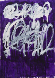 Cy Twombly, Untitled, 2004 Acrylic on canvas, 84 ⅛ × 59 ¾ inches (213.7 × 151.7 cm)© Cy Twombly Foundation. Photo: Jeff McLane