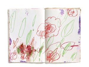 Cy Twombly, Untitled, 2002. Acrylic, wax crayon, and pencil on handmade paper, in unbound handmade book, 16 pages, each page (approximately): 22 ½ × 15 ¼ inches (56.9 × 38.7 cm) © Cy Twombly Foundation. Photo: Peter Schälchli