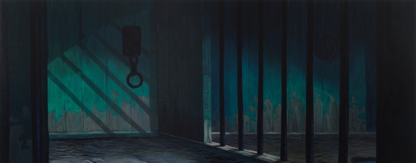 Dan Colen, Mother (Jail), 2018–21 Oil on canvas, 59 × 151 inches (149.9 × 383.5 cm)© Dan Colen. Photo: Rob McKeever