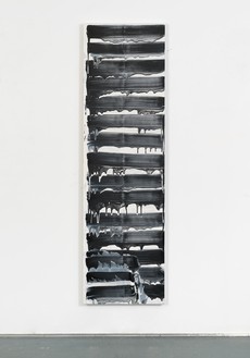 David Reed, #734, 2020 Oil and alkyd on polyester, in 2 parts (joined), 76 × 22 inches (193 × 55.9 cm)© 2022 David Reed/Artists Rights Society (ARS), New York. Photo: Rob McKeever