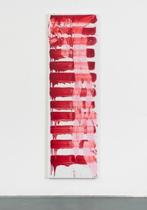 David Reed, #740, 2021. Oil and alkyd on polyester, in 2 parts (joined), 76 × 23 inches (193 × 58.4 cm) © 2022 David Reed/Artists Rights Society (ARS), New York. Photo: Rob McKeever