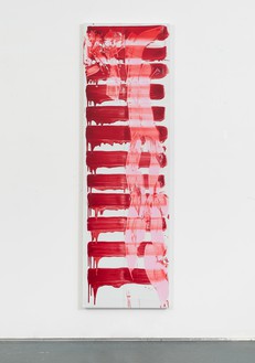 David Reed, #740, 2021 Oil and alkyd on polyester, in 2 parts (joined), 76 × 23 inches (193 × 58.4 cm)© 2022 David Reed/Artists Rights Society (ARS), New York. Photo: Rob McKeever