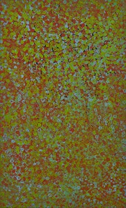 Emily Kame Kngwarreye, Summer Flowers, 1991. Synthetic polymer paint on linen, 59 ⅛ × 35 ½ inches (150 × 90 cm) © ADAGP, Paris, 2022