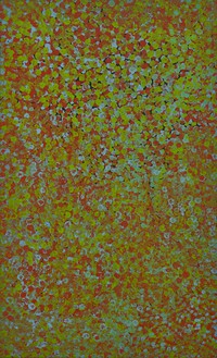 Emily Kame Kngwarreye, Summer Flowers, 1991 Synthetic polymer paint on linen, 59 ⅛ × 35 ½ inches (150 × 90 cm)© ADAGP, Paris, 2022