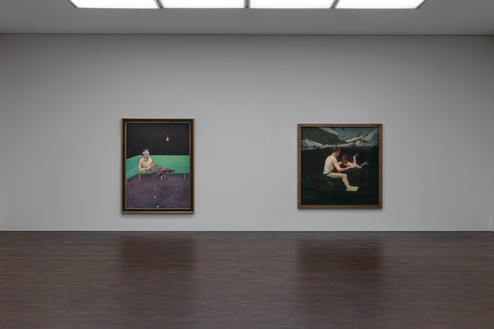 Installation view Artwork, left to right: © The Estate of Francis Bacon. All rights reserved, DACS 2022; © The Estate of Michael Andrews/Tate. Photo: Lucy Dawkins