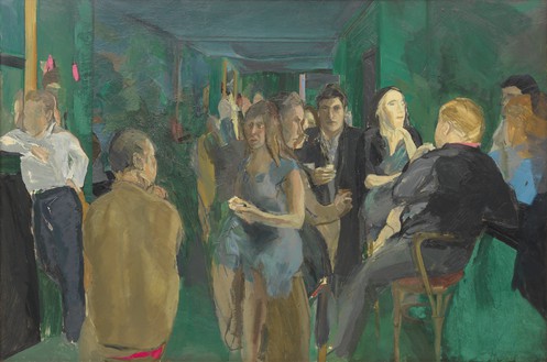 Michael Andrews, The Colony Room I, 1962 Oil on board, 48 × 72 inches (121.9 × 182.8 cm), Pallant House Gallery, Chichester, England© The Estate of Michael Andrews/Tate. Photo: Mike Bruce