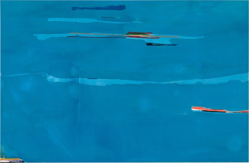 Helen Frankenthaler, Ocean Drive West #1, 1974 Acrylic on canvas, 94 × 144 inches (238.8 × 365.8 cm)© 2022 Helen Frankenthaler Foundation, Inc./Artists Rights Society (ARS), New York. Photo: Rob McKeever